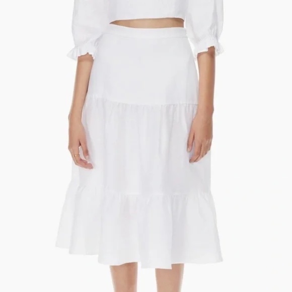 Aritzia White Midi Skirt - Picture 1 of 7
